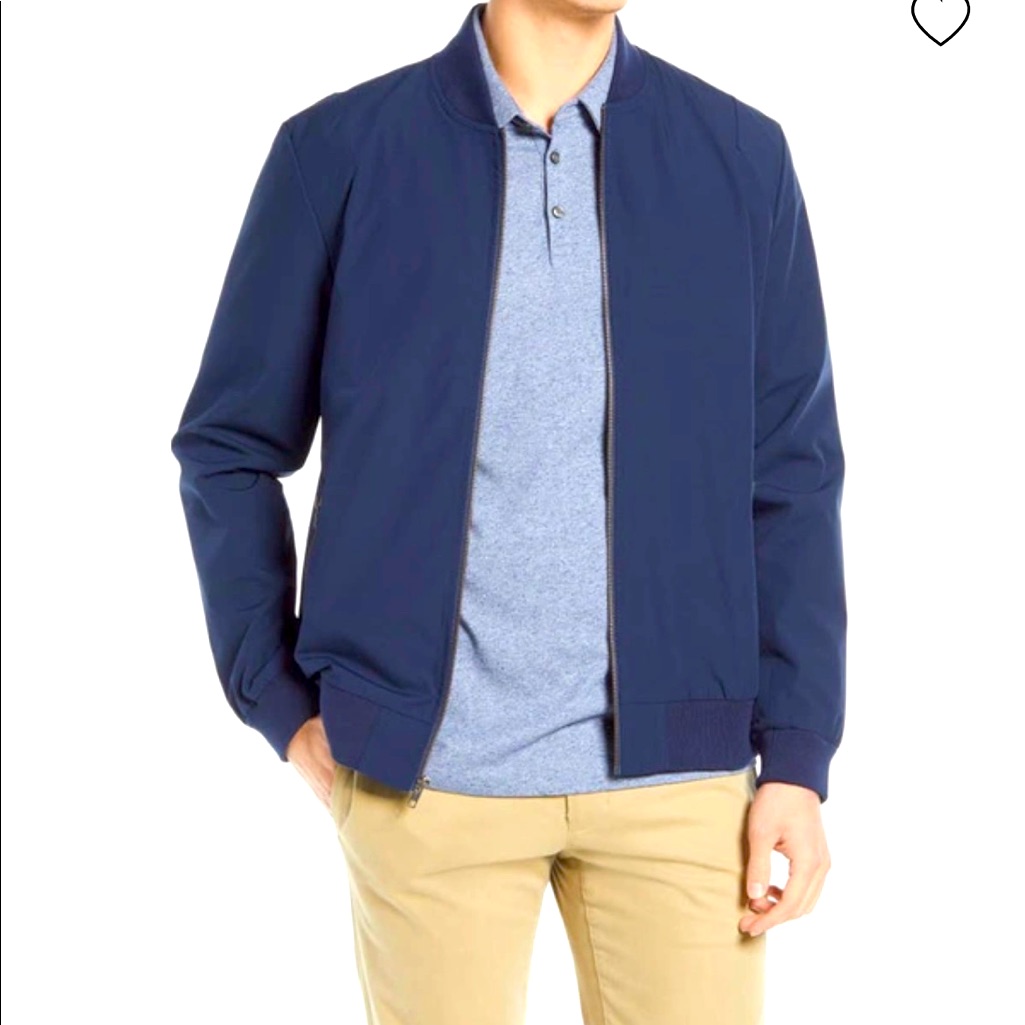Nordstrom Bomber Jacket In Navy Blue, No440107mn, Xl
